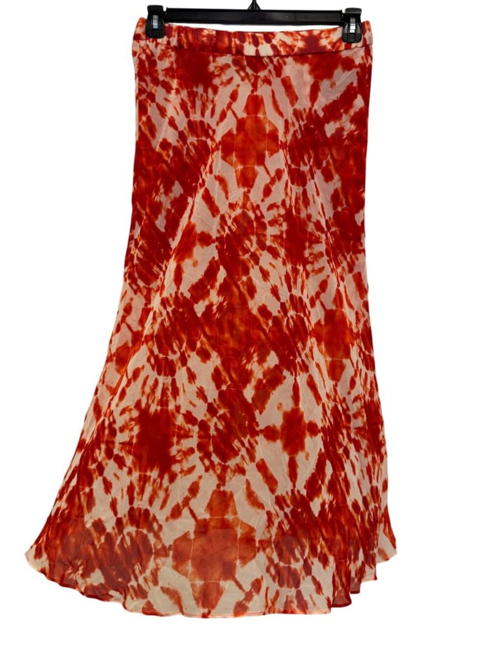 I.N.C. Petite Womens Tie-Dye Maxi Skirt Red/White Polyester Size S